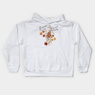 Fall Home Decor & Gifts: Quote Pumpkin Kisses & Harvest Wishes, Cute for Thanksgiving Kids Hoodie